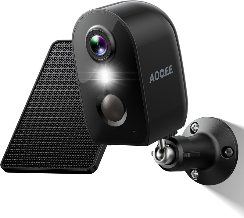 AOQEE Wireless 2K Solar Security Camera Outdoor WiFi 2-Way Audio Human Detection