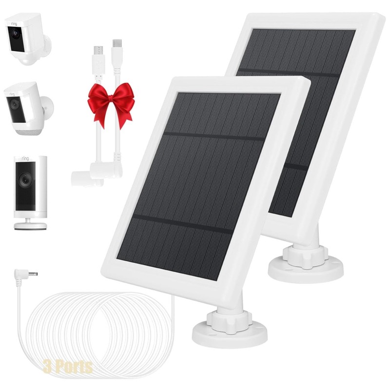 2 Pack – Solar Panel for Ring Security Camera Spotlight Cam Plus/Pro(Battery) St