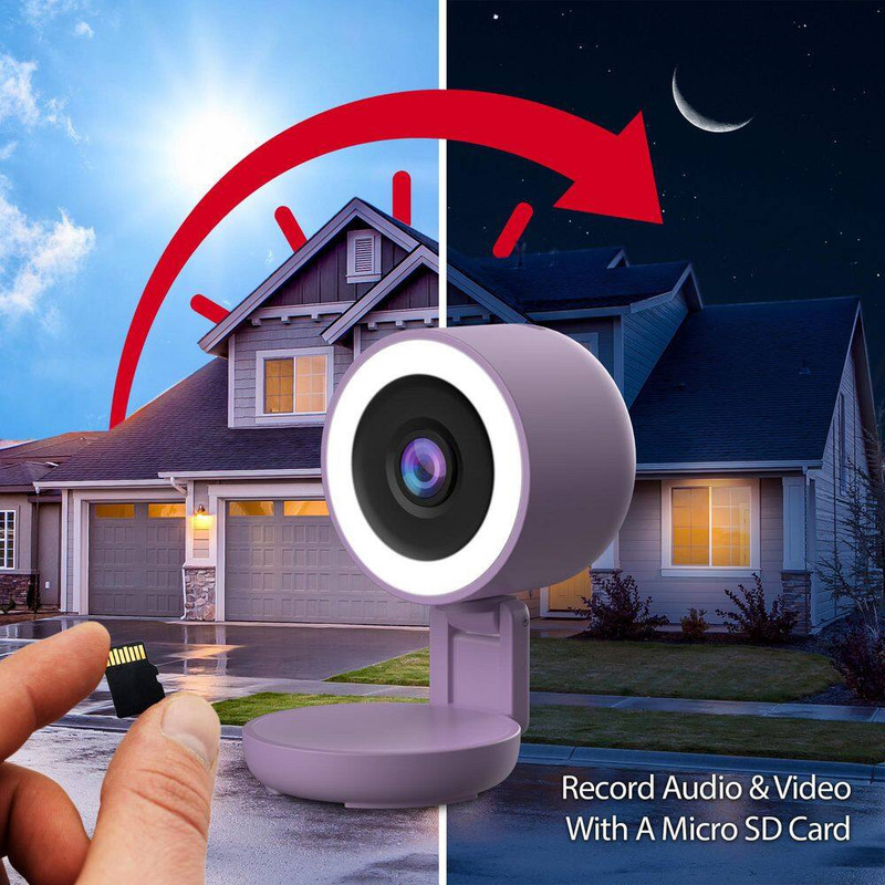 Smart 5Ghz Wi-Fi Foldable Indoor 2K Full HD Plug-In Security Camera with LED Lig gallery
