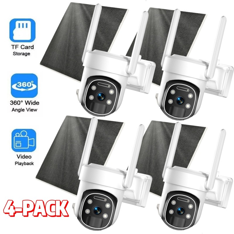 2/4x 4G LTE Cellular Solar Battery Power Security Camera Wireless Outdoor Audio