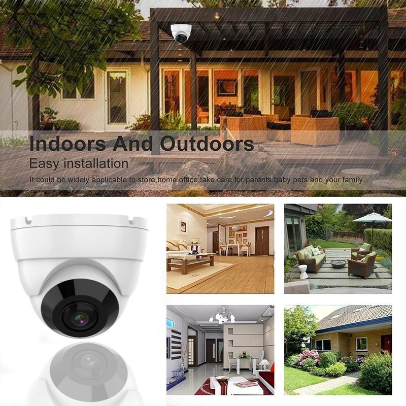 5MP TVI Analog Camera 180° Wide Viewing Angle Fisheye Dome BNC Camera (Quadbr... gallery