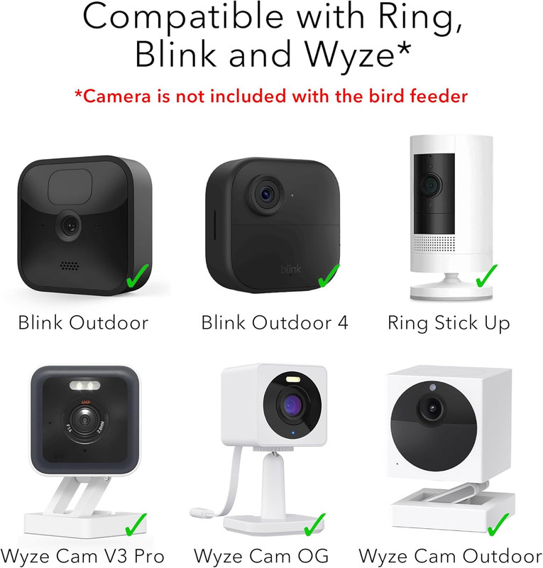 Bird Feeder Camera Case Compatible with Blink, Wyze & Ring Security Cameras Incl gallery