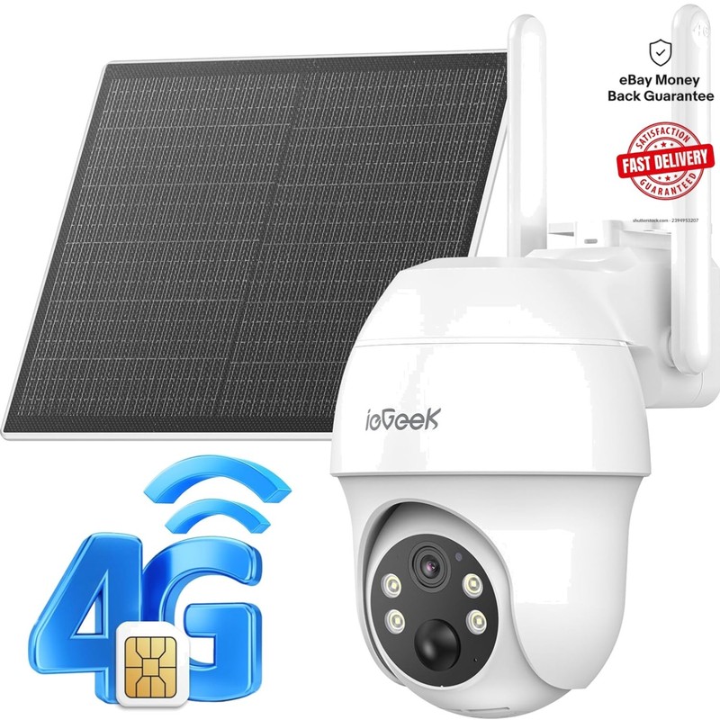 Truly Wireless 4G LTE Solar Security Camera – 2K HD Night Vision, 2-Way Audio