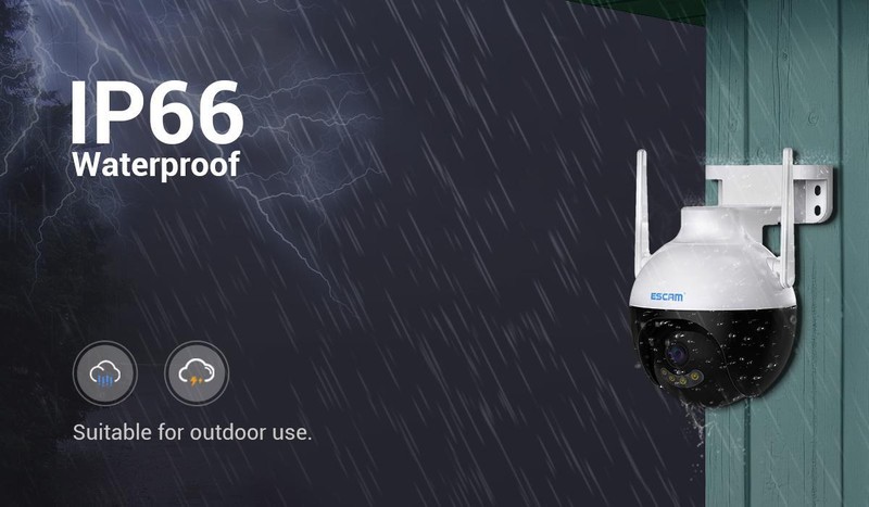 ESCAM 3MP Auto Tracking Cloud Storage outdoor WiFi IP Camera 2-Way Night vision gallery