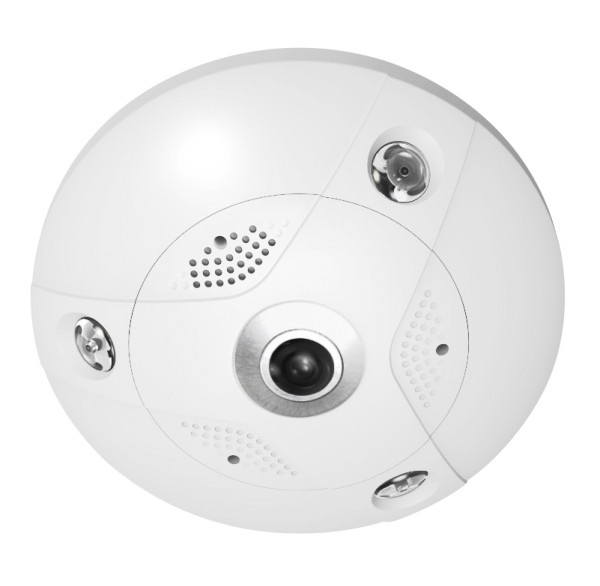 6.3MP IP 360° Fisheye View Multiple Viewing Virtual PTZ 33ft DC12V PoE Camera