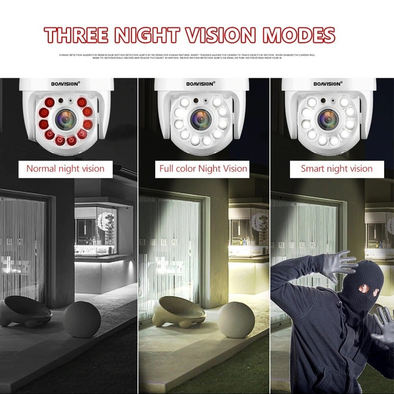 Full Color Night Vision Auto Tracking WiFi 2160P PTZ Dome Camera Outdoor -US Sh gallery