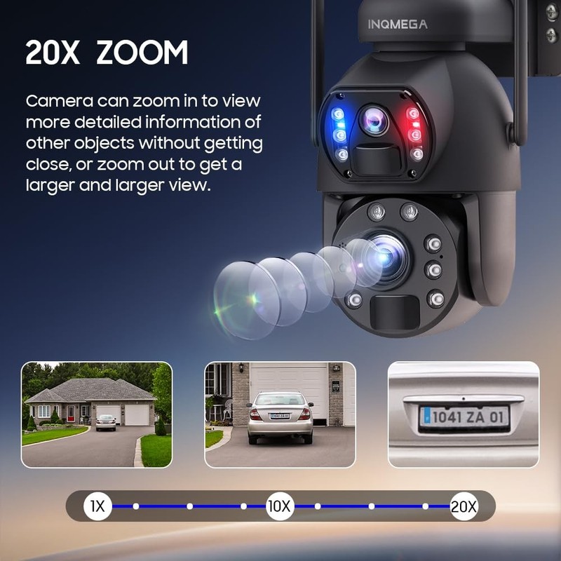 [20X Optical Zoom] 6MP Solar Security Camera with Dual-Screen,Solar Camera Wi... gallery