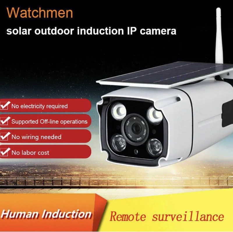 2MP Outdoor WIFI Solar Panel Camera PIR Sensor
