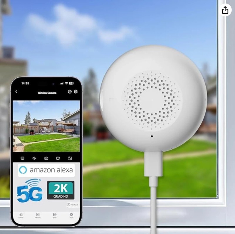 2K Window Camera, 5GHz & 2.4GHz WiFi Indoor Dome Camera for Home Security with F