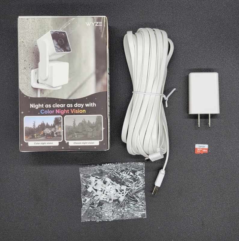 New Wyze Cam Pan V3 Security Camera W/ 30' Power Cord & 128GB Lexar Memory Card gallery