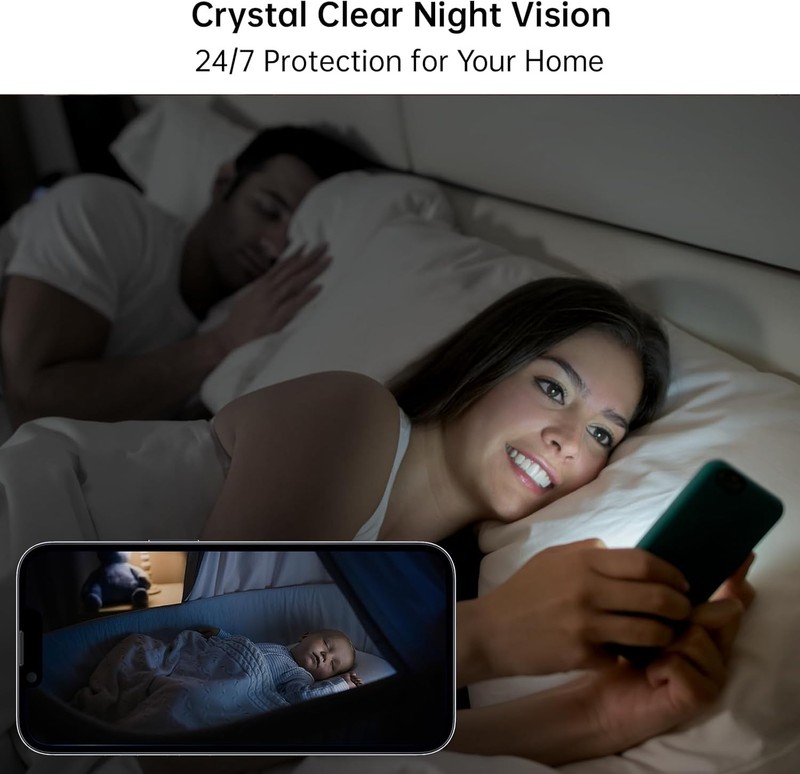 355° Pan&Tilt Indoor Security Camera - 2K Baby Monitor with Night Vision gallery