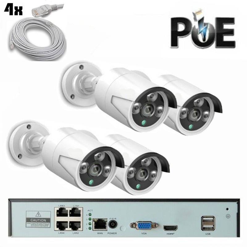 Poe 5MP Nvr 4 Channel IP Camera Video Surveillance Kit