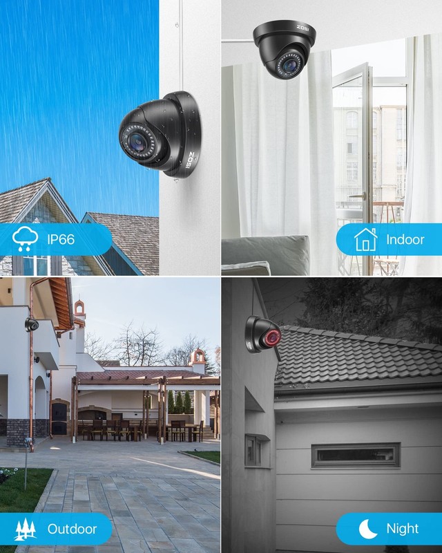 ZOSI 4 Pack 1080p 2MP HD TVI Home Security Camera Outdoor Indoor 1920TVL gallery