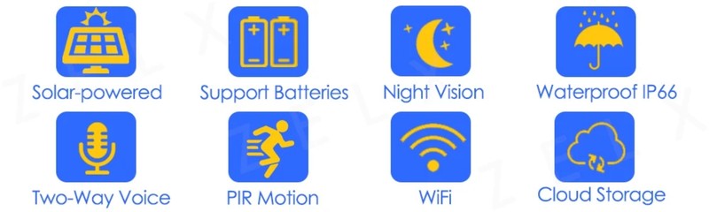 1080P WiFi Surveillance Solar Panel Battery Security Camera Outdoor MotionCCTV gallery