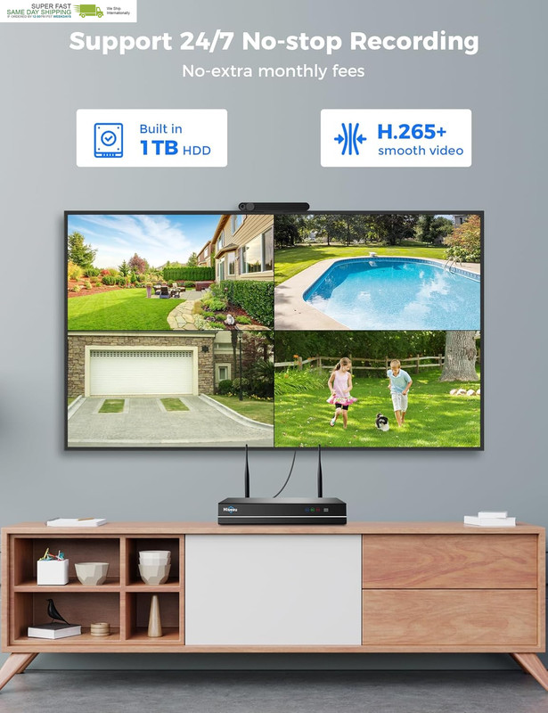 Wifi Pro, Wireless Home Security Camera System, Dual Lens, 360° Pan & Tilt, Auto gallery