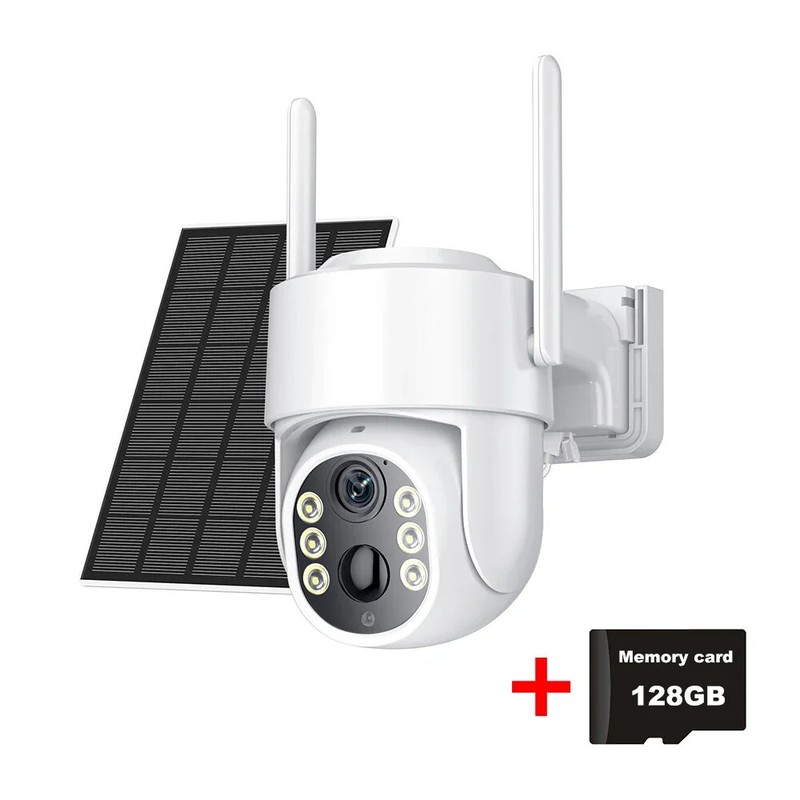 5MP HD WiFi PTZ Outdoor Solar Panel Cameras PIR Night Vision Security Monitors gallery
