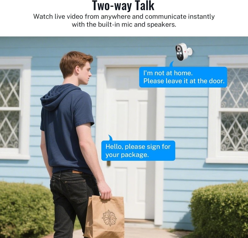 Wireless Security Camera For Home Outdoor Security, Battery Powered 2 spotlights gallery