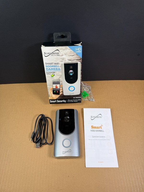 SuperSonic Smart WiFi Doorbell Camera w/ Recording, Voice Call, Night Vision