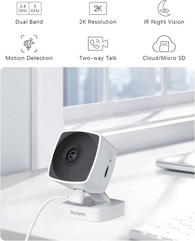 Cameras for Home Security 5Ghz, 2K Indoor Camera, Pet Camera with Phone App, AI gallery