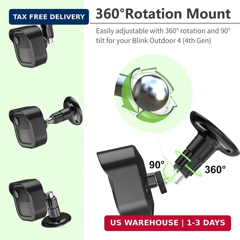 Blink Outdoor 4th Gen Camera Mount, 2Pack Weatherproof Housing and 360 Degrees A gallery