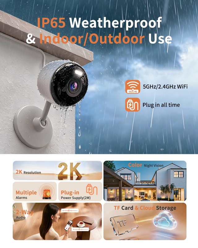 2K Cameras for Home Security, 5G & 2.4G WiFi Security Camera Indoor Outdoor f... gallery