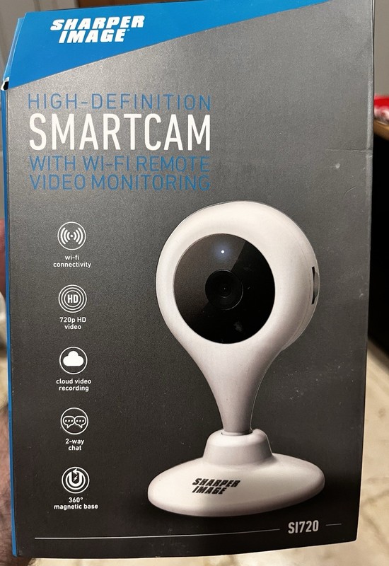 SHARPER IMAGE HIGH DEF HD 720p SMARTCAM W/WI-FI REMOTE VIDEO MONITORING open box