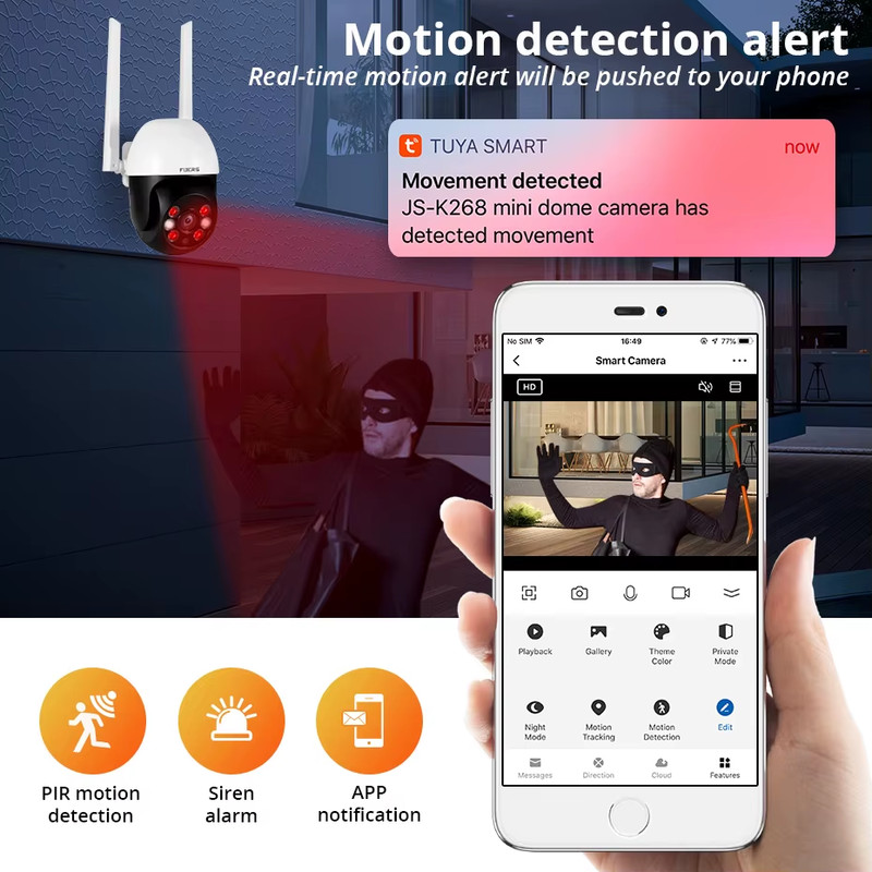 Tuya Smart 8MP IP Camera Mini WiF Outdoor Home Security Auto Tracking Human Dete gallery