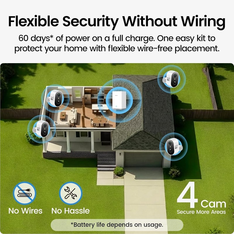 aosu 4-Cam Wireless Outdoor Security 2K gallery
