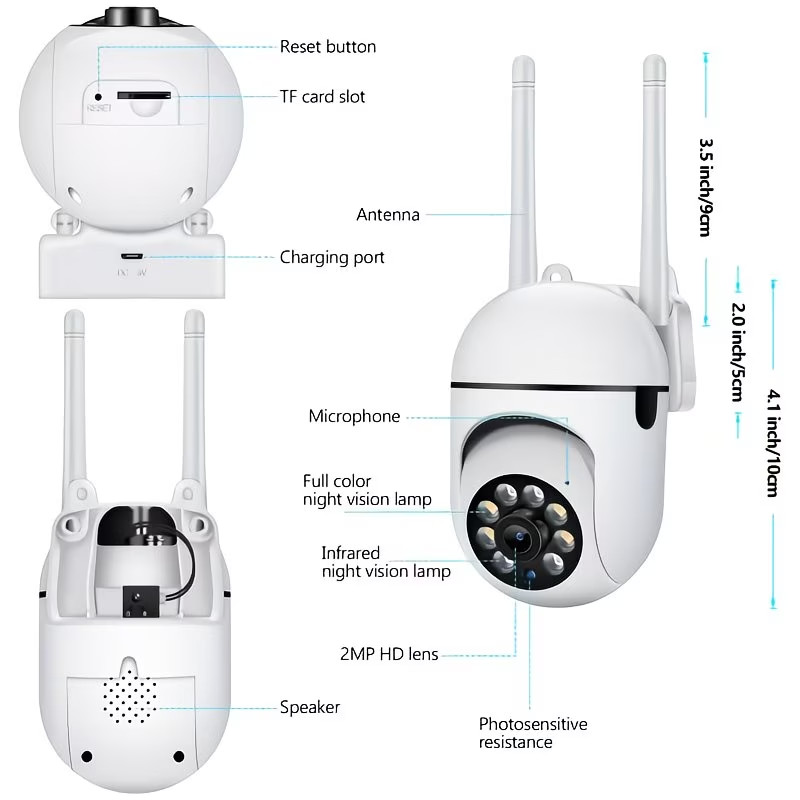 2-Pack Wireless 5G WiFi Security Camera System Smart Outdoor Night Vision 1080P gallery