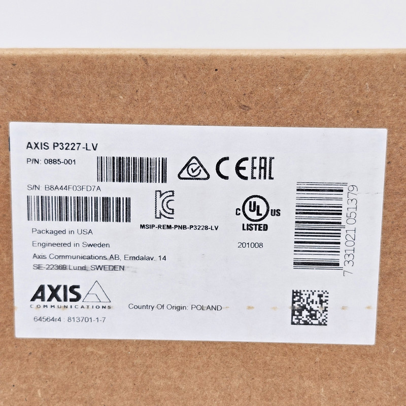 AXIS P3227-LV 5MP Indoor Network IP Dome Camera Night Vision 0885-001 gallery