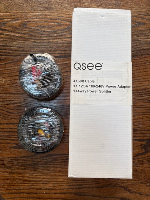 Q-See HD Camera Accessory Pack 4 x 60′ Cable Rolls, Power, Splitter 2 xtra rolls