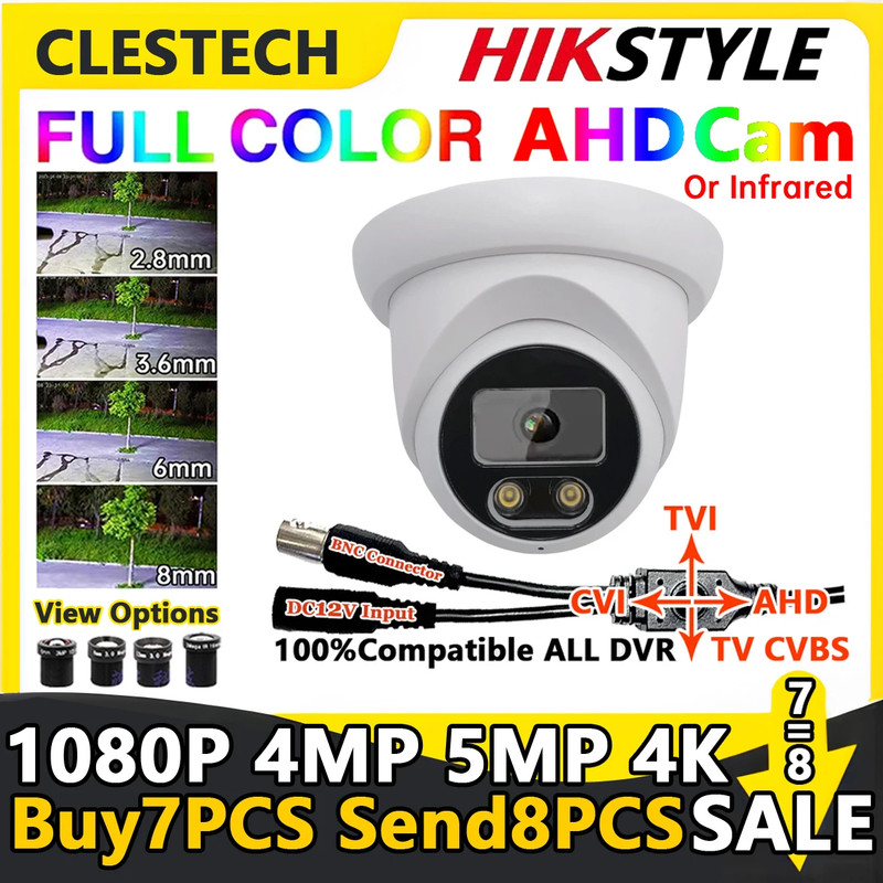 8MP 4K CCTV Dome AHD Camera Indoor 5MP 4MP 1080P Warming Full Color/ Infrared 4I