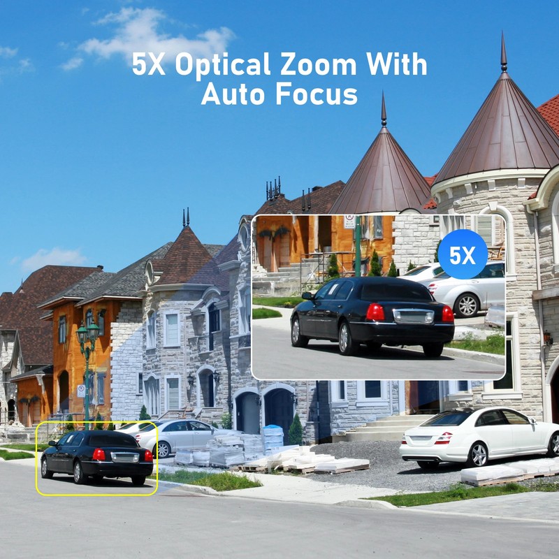 JideTech PTZ 8MP/4K 5X Zoom Security Camera Auto Tracking PoE Dome PTZ Camera gallery