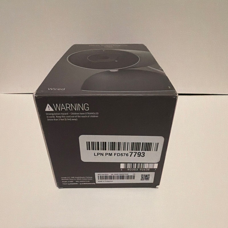 Google Nest Cam Indoor Wired 2K IP Camera HDR Wi-Fi Google Assistant Black gallery