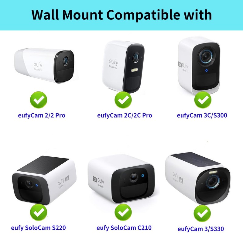 4Pack Eufy Camera Mount, Adjustable Wall Mount Compatible with eufyCam 2C/2C,... gallery