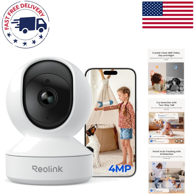 360° Pet & Baby Monitor – 4MP WiFi Camera with Instant Cry Alerts & Two-Way Talk