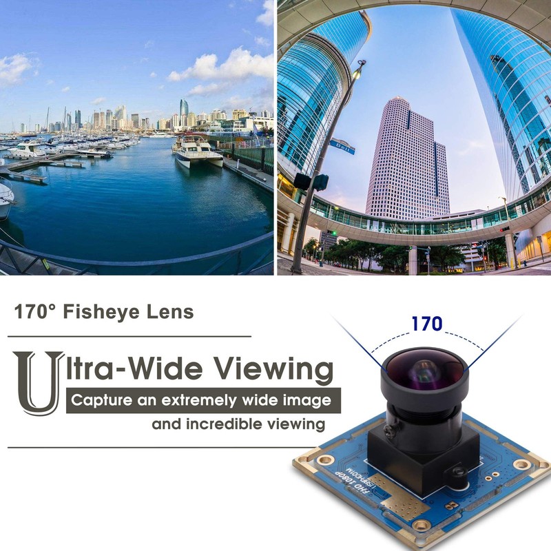 USB Board - 1080P Wide Angle Module with Fisheye Lens, FOV 150 Degree, CMOS O... gallery