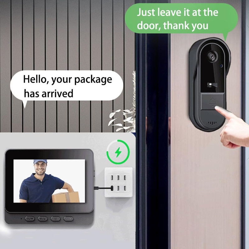 Doorbell Camera Wireless No Subscription 1080P, Waterproof Door Bell Camera with gallery