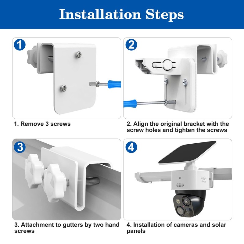 Gutter Mount Bracket 2 Pack for Eufy SoloCam S340/E30/E42 - Fits K-Style, Box gallery