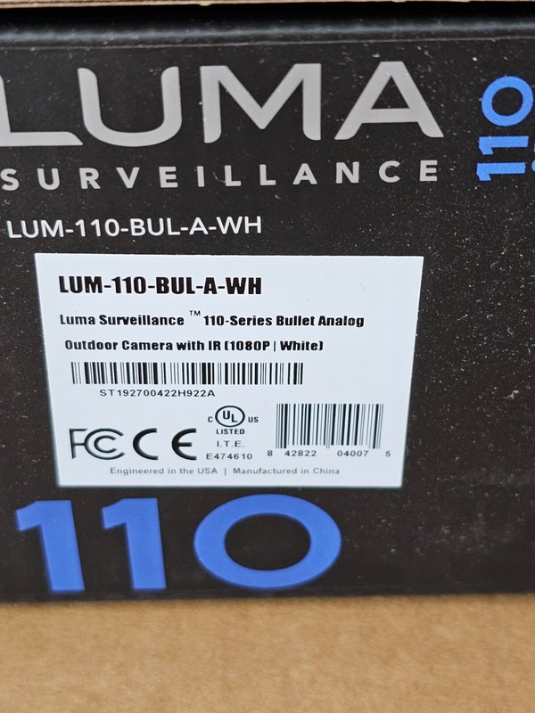 Luma 110 Series Outdoor Bullet Surveillance Camera White LUM-110-BUL-A-WH NW gallery