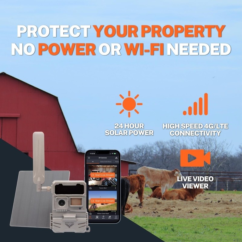 Barn Owl RangeCam Live Solar Powered Cellular Security Camera for Any US Network gallery
