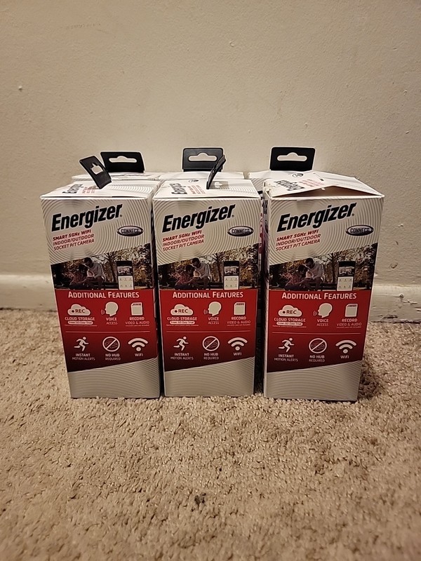 Energizer Smart 5GHz Wifi indoor/outdoor socket P/T Camera lot x6 gallery