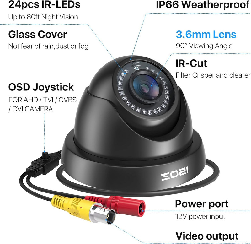 2.0MP FHD 1080P Dome Camera Housing Outdoor Indoor (Hybrid 4-In-1 CVI/TVI/ gallery