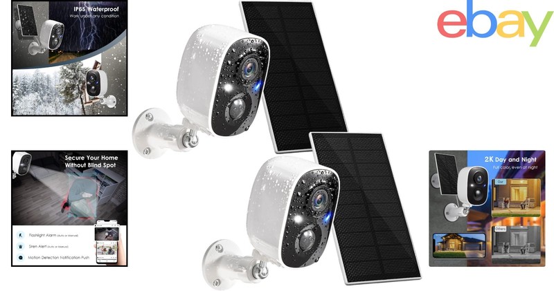 2-Pack Wireless Security Cameras for Indoor and Outdoor Use with Audio Alerts gallery