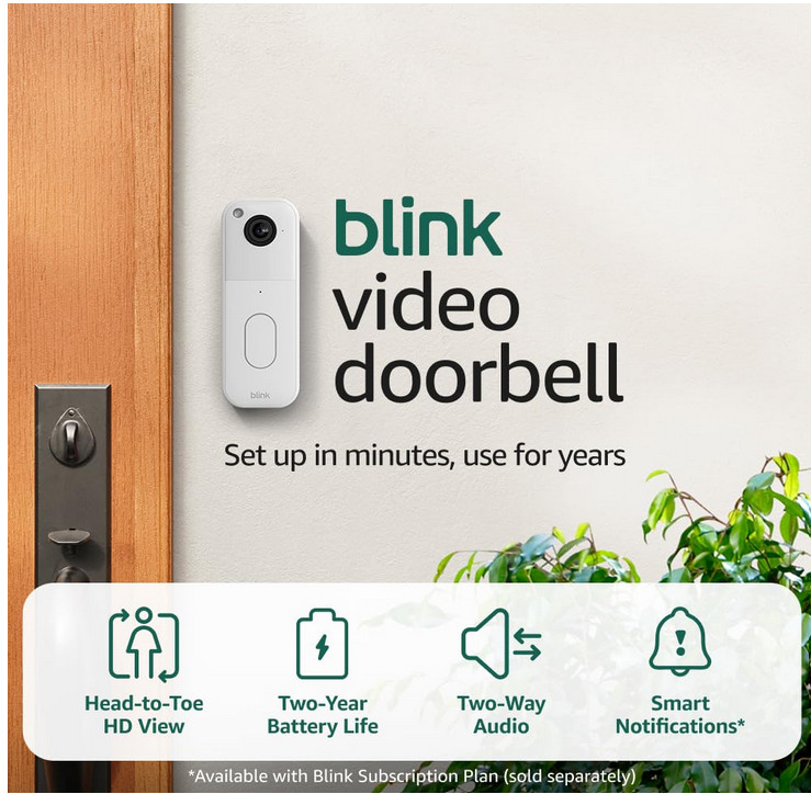 Blink Video Doorbell (newest model) – Head-to-toe HD view WHITE