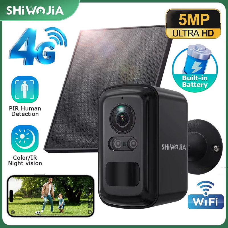 SHIWOJIA 5MP Solar Battery PTZ IP Camera with Night Vision and Two-Way Audio gallery