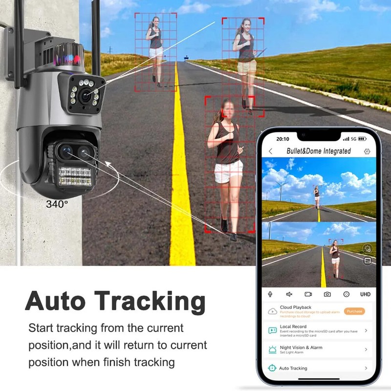 9MP IP WiFi Camera Outdoor Auto Tracking 6MP Security Waterproof Surveillances gallery