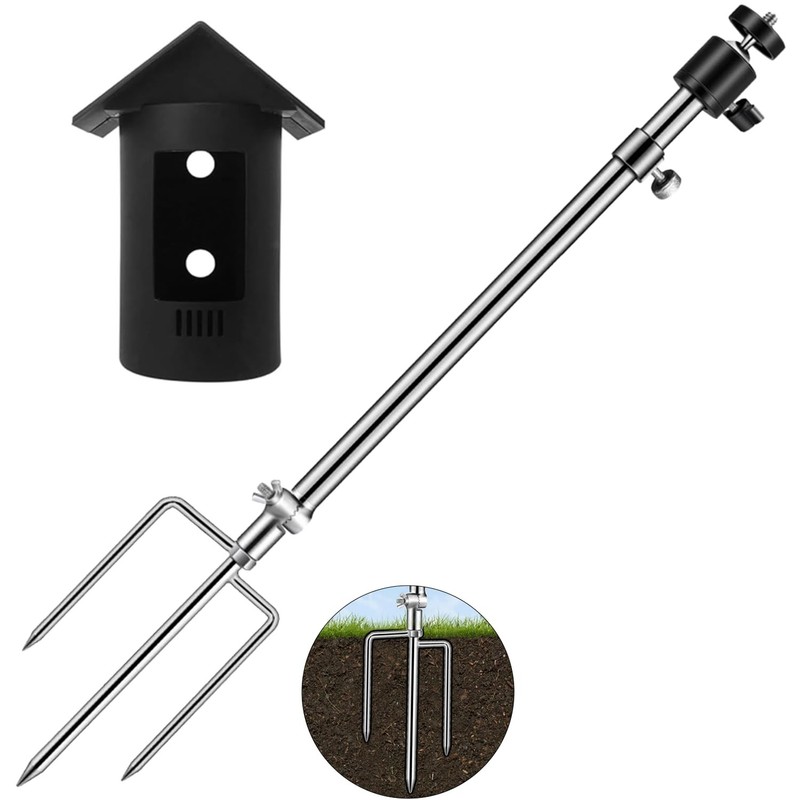 Heavy-Duty Adjustable Ground Stake Mount with Weatherproof Silicone Cover – w…