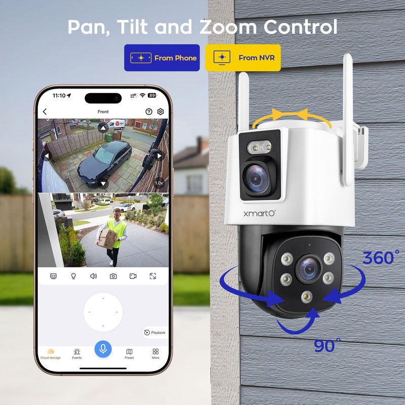 [Dual-CAM 180+° FOV] 6MP 2-in-1 WiFi 6 Home Security Camera with AI Tracking,... gallery