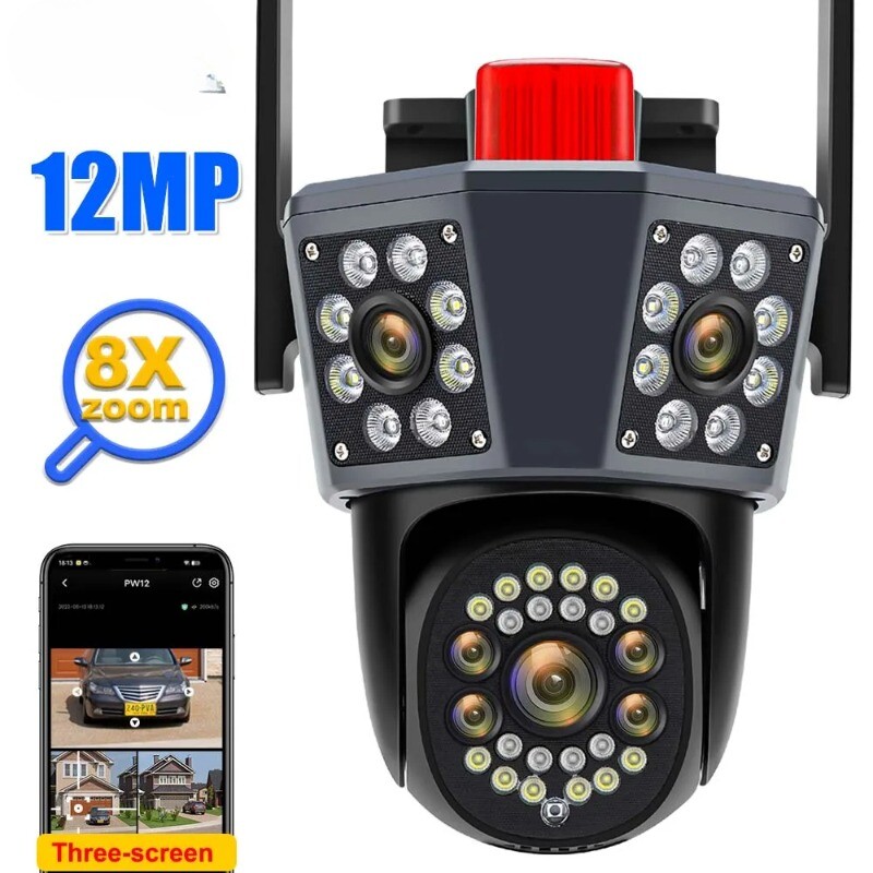 12MP HD WIFI Camera Outdoor PTZ CCTV Auto Tracking Video Surveillance Security